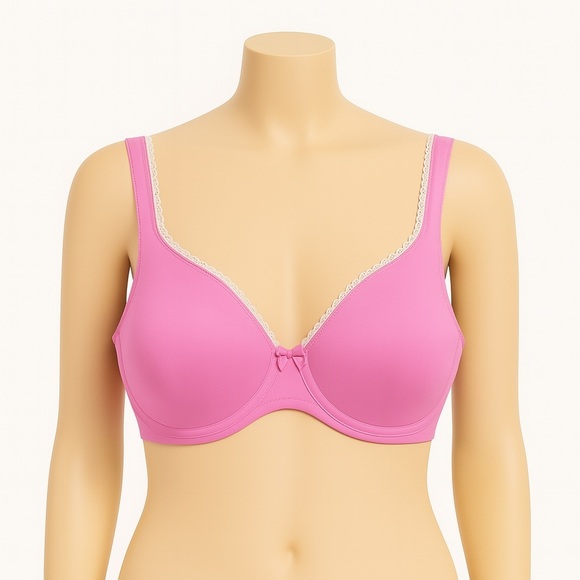 Cotton stretchy pink underwire cacique bra size 40C 92% cotton 8% Lycra - Picture 1 of 6